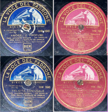 Lotto 34 Dischi 78 Giri 25cm Columbia Fonit Odeon Cetra Anni 20/50