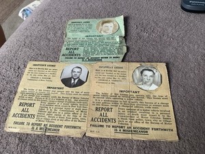 3 RARE NEW YORK CITY CHAUFFEUR'S LICENSE PAPER PHOTO ID ORIGINAL 1932 1933 1935
