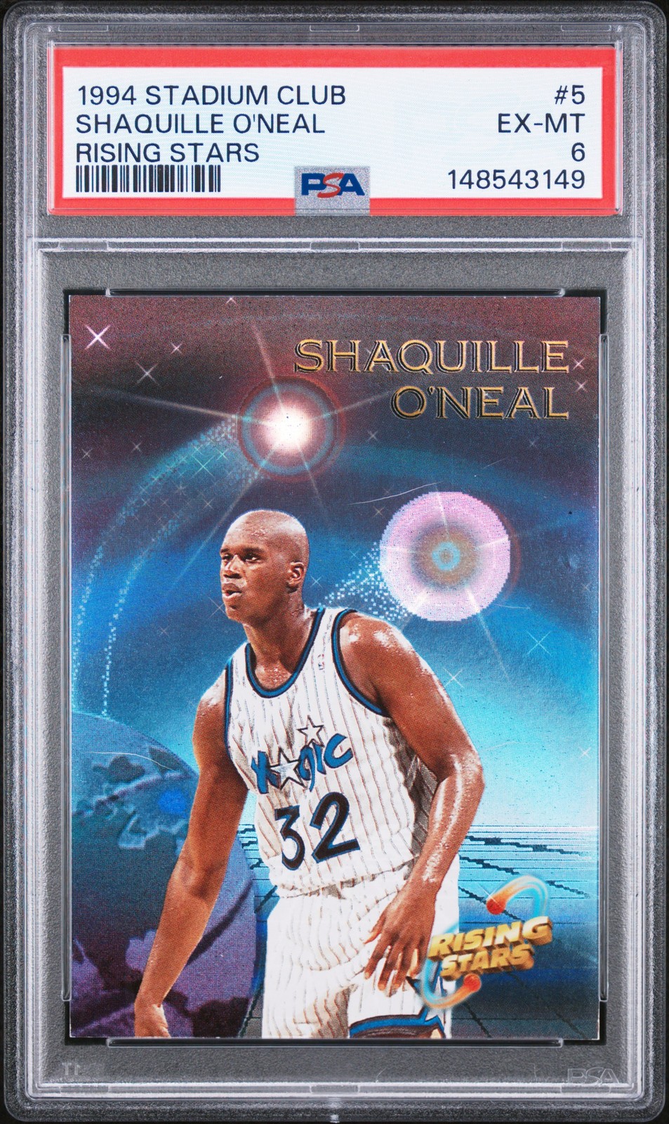 1994 STADIUM CLUB RISING STARS #5 SHAQUILLE O'NEAL PSA 6