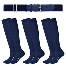 Baseball or Softball Sock and Belt Combo Set 3 Football Baseball Socks with S...