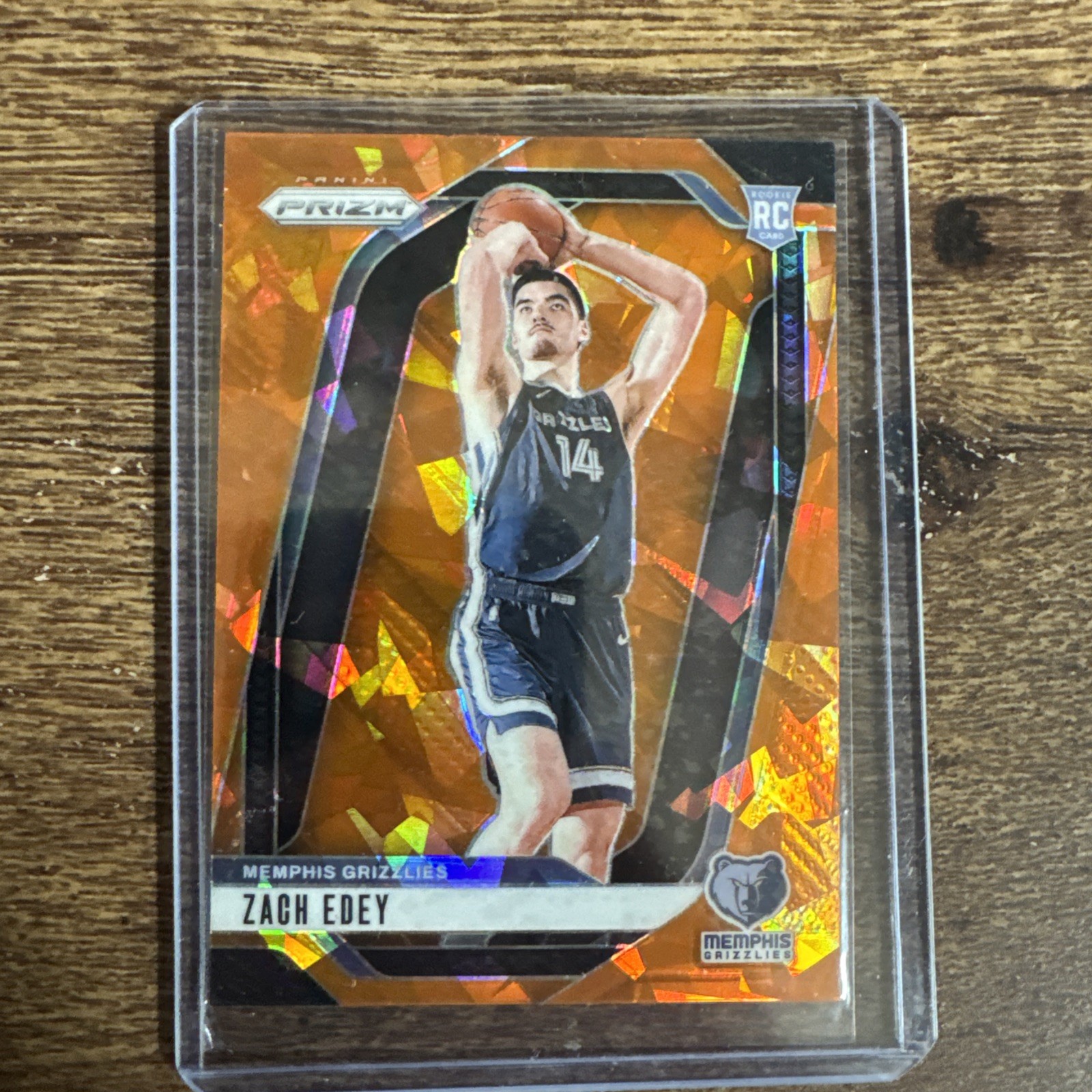 2024-25 Panini Prizm - Zach Edey #249 Orange Ice Prizm (RC) Memphis Grizzlies