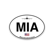 Miami Airport Euro Oval Sticker Decal