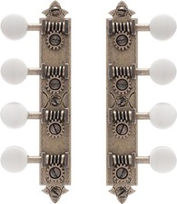 Golden Age A-style Mandolin Tuners, Relic brass with ivoroid knobs