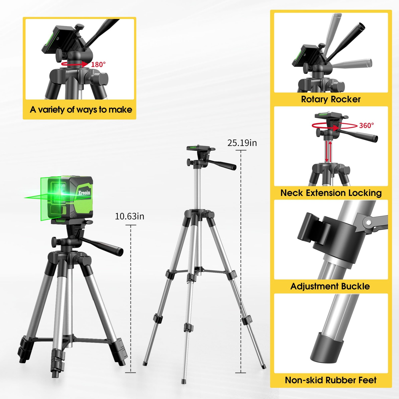 Laser Level with Tripod, 100Ft/30m Self Leveling Green Cross Line Self Level ...