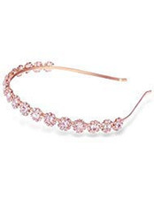 Bridal Headpiece Wedding Headband with Crystal and Hair Accessories Rose Gold,