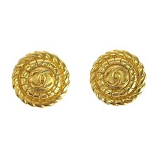 Chanel Coco Mark Plated Earrings Women Gold One Size
