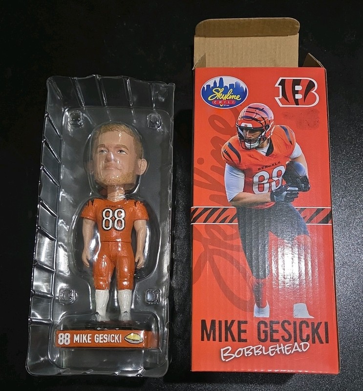 2025 Cincinnati Bengals Mike Gesicki Skyline Chili Bobblehead Limited Sold Out