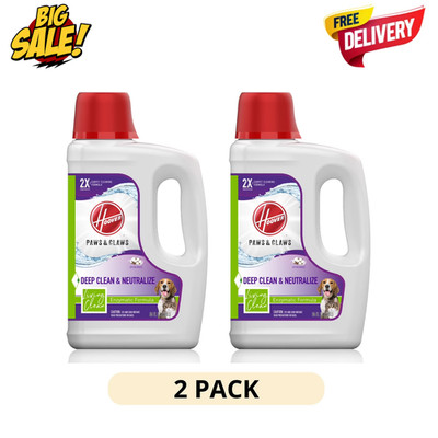 2 Pack Hoover Pet Carpet Cleaner Solution 64oz Cotton Breeze Stain Guard