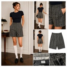 JH Collectibles Women s Vintage 80s 90s Wool Plaid Shorts Pleated USA 6