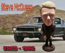 Steve McQueen 1968 Mustang Bullitt ESCO Statue 1982 (TUN) Beautiful KING OF COOL