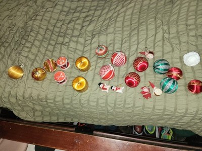 Vintage Silk Thread Christmas Tree Ornaments. Lot Of 50