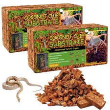 Riare 2 Pack Natural Coconut Chip Substrate for Reptiles- Compressed Coconut ...