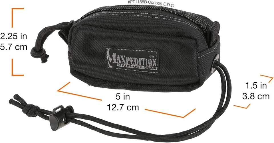 Bolsa MAXPEDITION Cocoon EDC 5 pulgadas x 1,5 x 2,25 pulgadas, negra  Foto 4 de 4