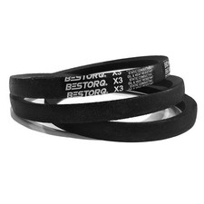 Rubber V-Belt, Wrapped, Black, 112" Length x 0.66" Width x 0.44" Height