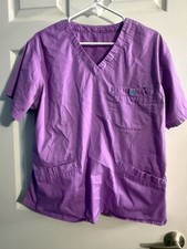 Med Couture Touch V-Neck Scrub Top Purple Teal