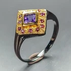 Fine Art Jewerly Natural Amethyst Ring 925 Sterling Silver Size 6 /R472400