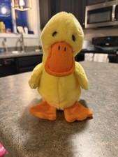 1998 TY Beanie Buddy - QUACKERS The Yellow Duck Plush Toy