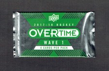 2017-18 Upper Deck OVERTIME Hockey WAVE 1 GREEN Factory Sealed 4 Card Hobby Pack