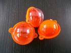 SET OF 3 CJT ROUND BUBBLE FLOATS 50mm  ORANGE / CLEAR