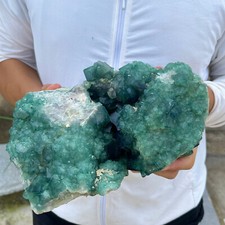 8.8lb Natural Green cube FLUORITE Quartz Crystal Cluster Mineral Specimen