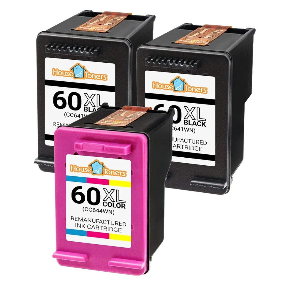 60 60XL Inkjet cartridge For HP DeskJet CC641W CC644W D2680 F4280 F4480 - 3PK - Image 2 of 4