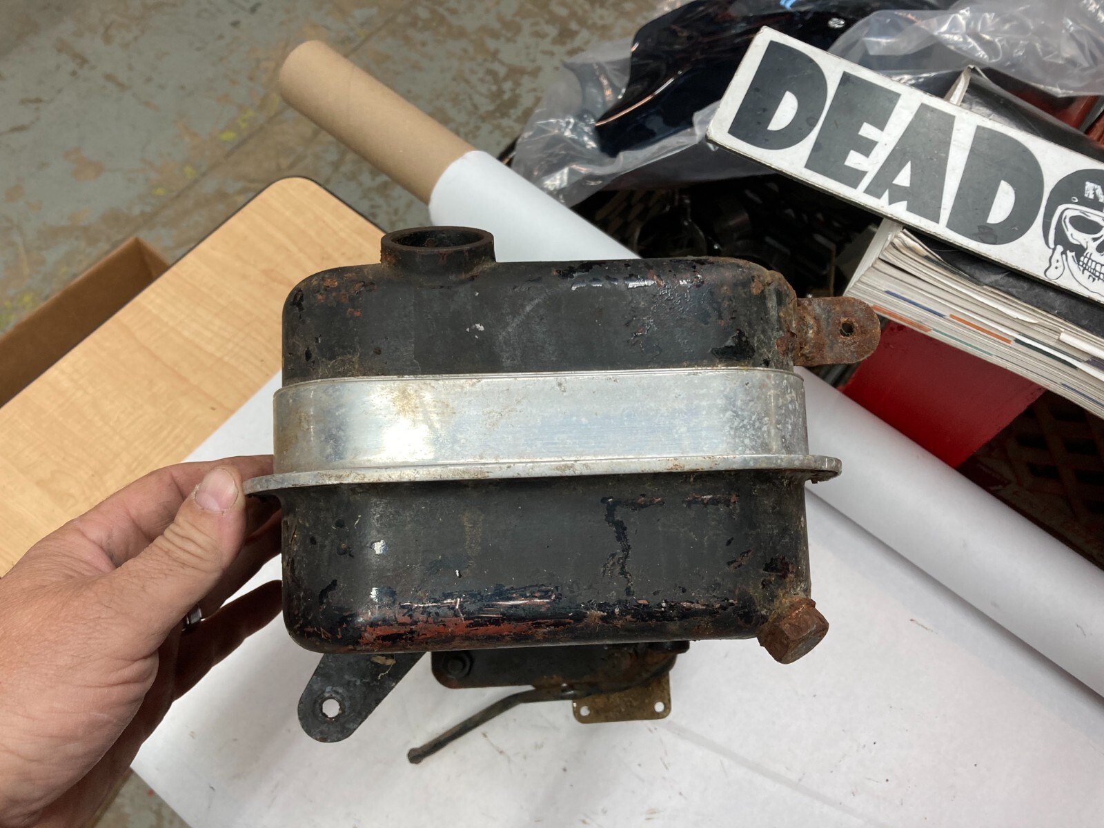 Harley fx shovelhead square oil tank battery tray eBay