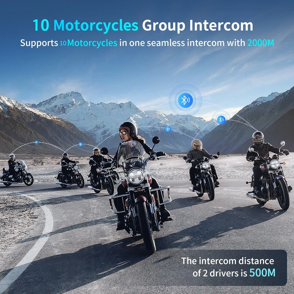 2X M1-S Pro Fodsports Intercom Motorcycle Headset Bluetooth Interphone Helmet AU - image 3 of 4