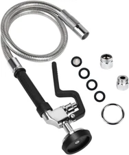 Pre Rinse Hose with Sprayer Valve, 38 Inch Commercial Dish Spray Hose with Spray