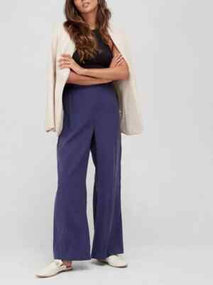  V by Very Women Premium Co Ord Wide Leg Hose Blau Gr. UK 20 Neu Versandkostenfrei!