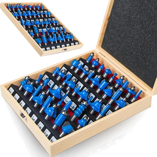 LEATBUY Router Bit Set 1/2-Inch Shank , 43 Pcs round Panel Cabinet Door Ogee Rai