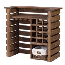 BARTHEKE "JAVA II" | 105x100 cm, Recyclingholz | Verkaufstresen, Barschrank