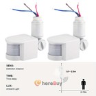 2PK 12V Motion Sensor Infrared PIR Movement Detector Outdoor Sensor Light Switch