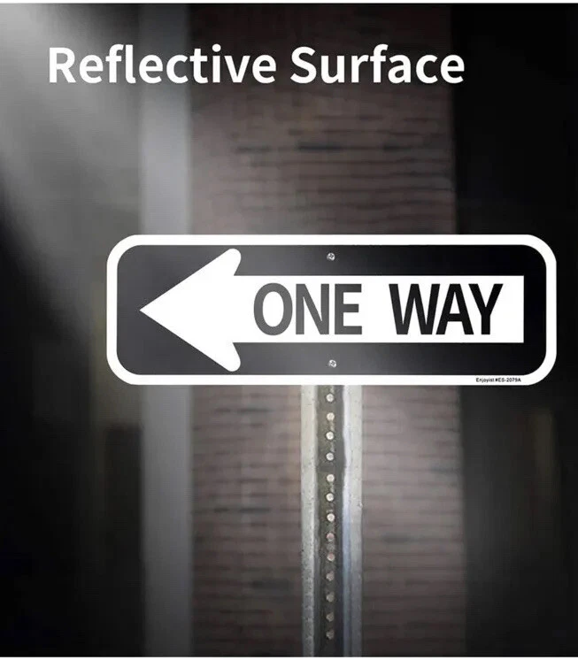 2 Pack NEW ONE WAY STREET SIGN~LEFT 18”X6” Aluminum Reflective BothSides Quality - Image 2 of 3