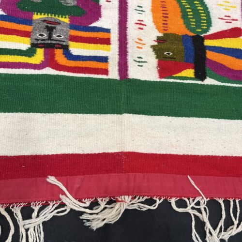 MANTA/ALFOMBRA TEJIDA Arte Popular MEXICANO Azteca - Imagen 20 de 22