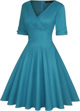 NWT $45 SZ LARGE MINTLIMIT Retro Vintage Cocktail Party 3/4 Sleeve Swing Dress