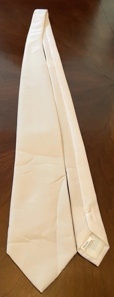 Corbata de cuello Vesuvio Napoli blanca 100 % poliéster para hombre hecha en China Foto 3 de 4