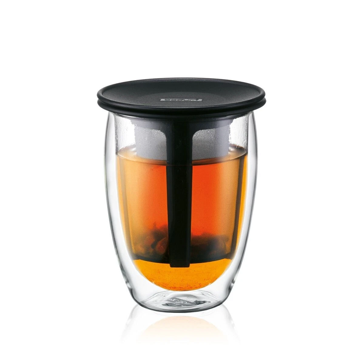Bodum K1153-01 Double wall glass, 0.35 l, 12 oz and tea strainer (6 pcs)