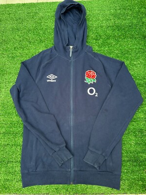 England Rugby Union Navy Umbro Hoodie Oberteil | Herren Erwachsene Small Full Zip Hoody