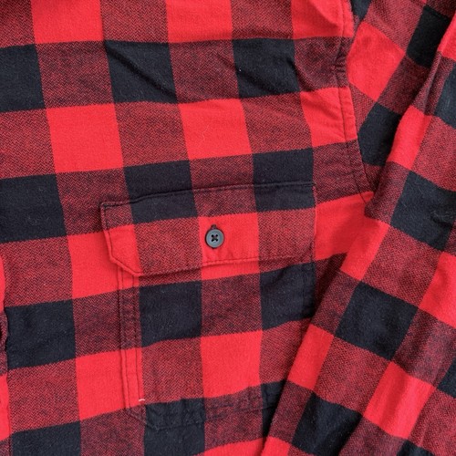 Goodfellow & Co Flannel Button Up Shirt Standard Mens XL Buffalo Check Red Black - Picture 3 of 8