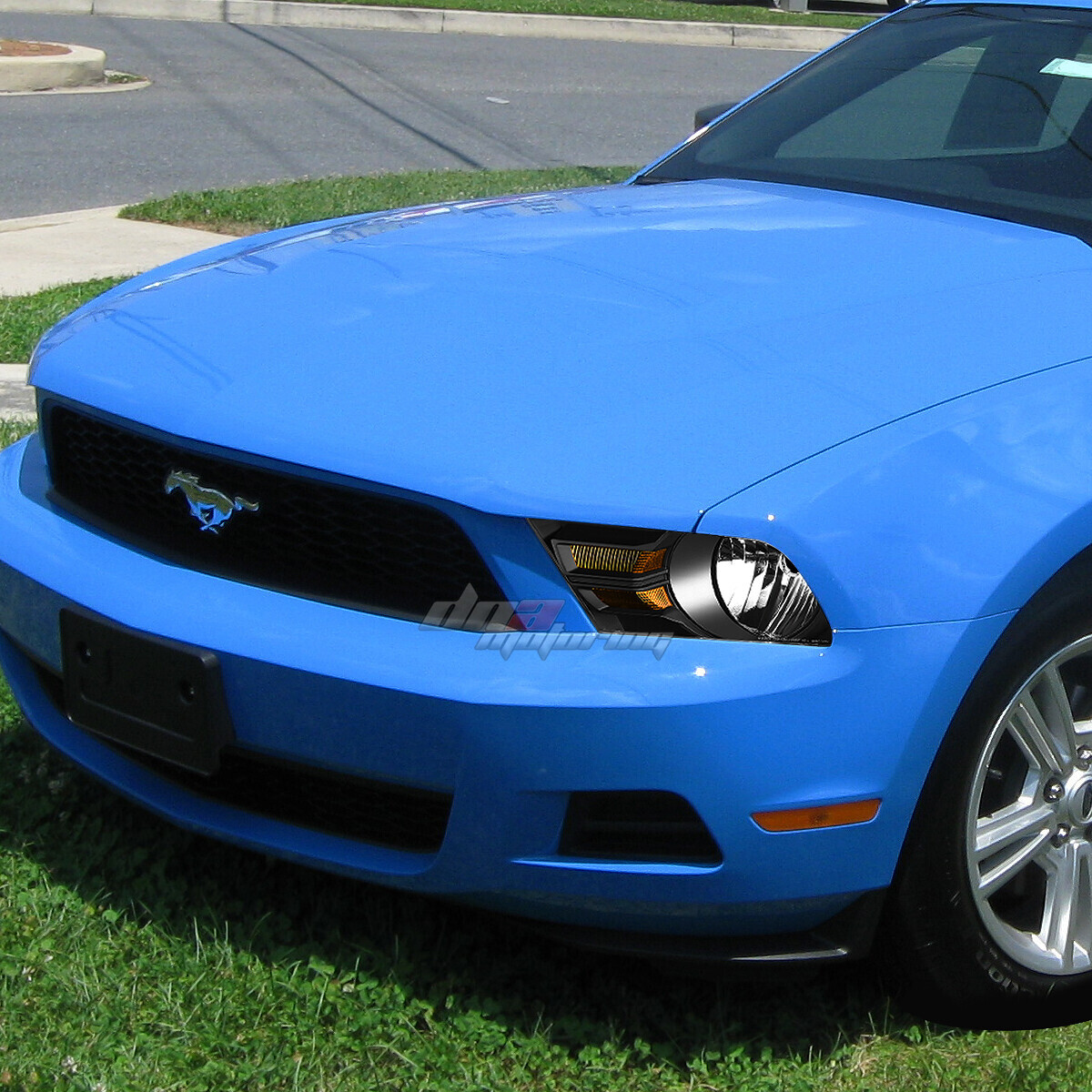 FOR 10-14 MUSTANG S-197 II BLACK HOUSING CRYSTAL CLEAR HEADLIGHTS+AMBER SIGNAL