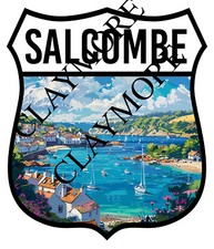 SALCOMBE DEVON fishing BOAT SEA COAST BAY SAND car sticker camper van Motorcycle