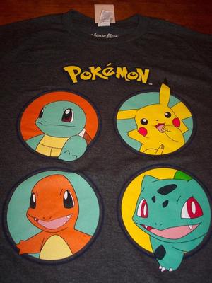 NINTENDO POKEMON PIKACHU BULBASAUR SQUIRTLE CHARMANDER T-Shirt 2XL NEW w/ TAG
