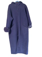 VTG Linda Lundstrom 80s Laparka Hooded Wool Purple Full Zip Warm & Heavy S 48”