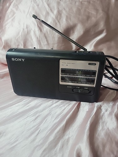 SONY ICF-38 Portable FM/AM - 2 Band Radio, Tested - AC or Batteries ...