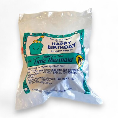 McDonalds Disney The Little Mermaid Ariel Happy Birthday Toy Vintage 1994 NEW