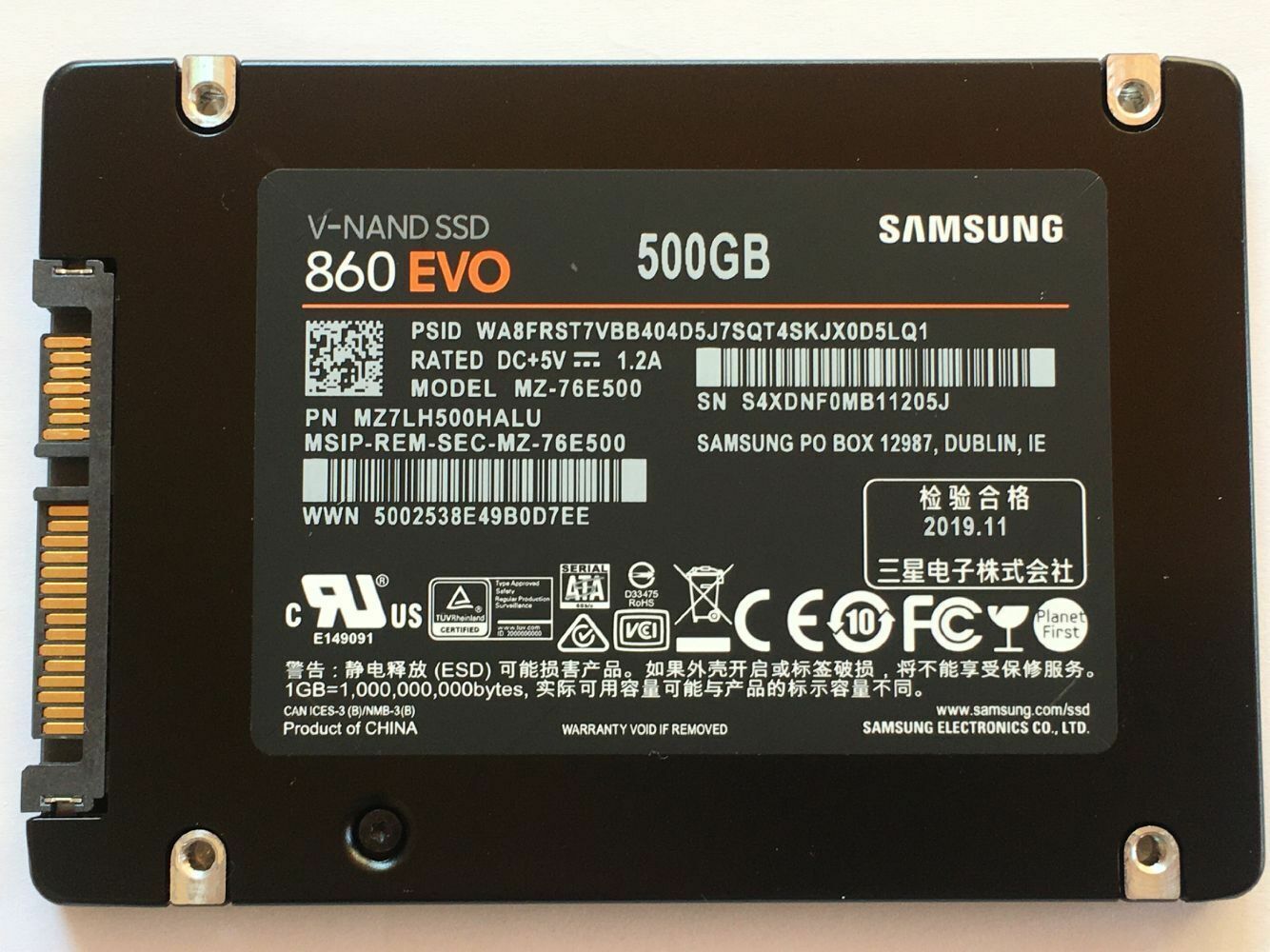 Samsung 860 EVO 500GB MZ-76E500HALU 2.5