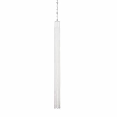 Quasimoon Large 17 x 1.5'' White Tassel Strand with Beaded 13-inch Crystal Cle...