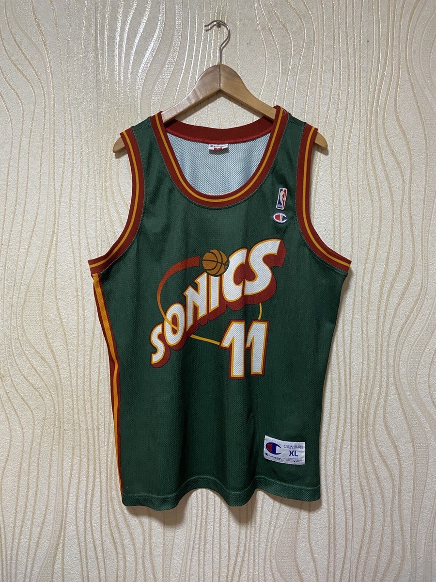SUPERSONICS SEATTLE BASKETBALL SHIRT JERSEY CHAMPION NBA #11