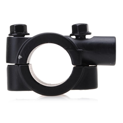 BLACK UNIVERSAL MOTORCYCLE HANDLEBAR MIRROR MOUNT 10MM 7/8" ALUMINUM CLAMP - Picture 3 of 4