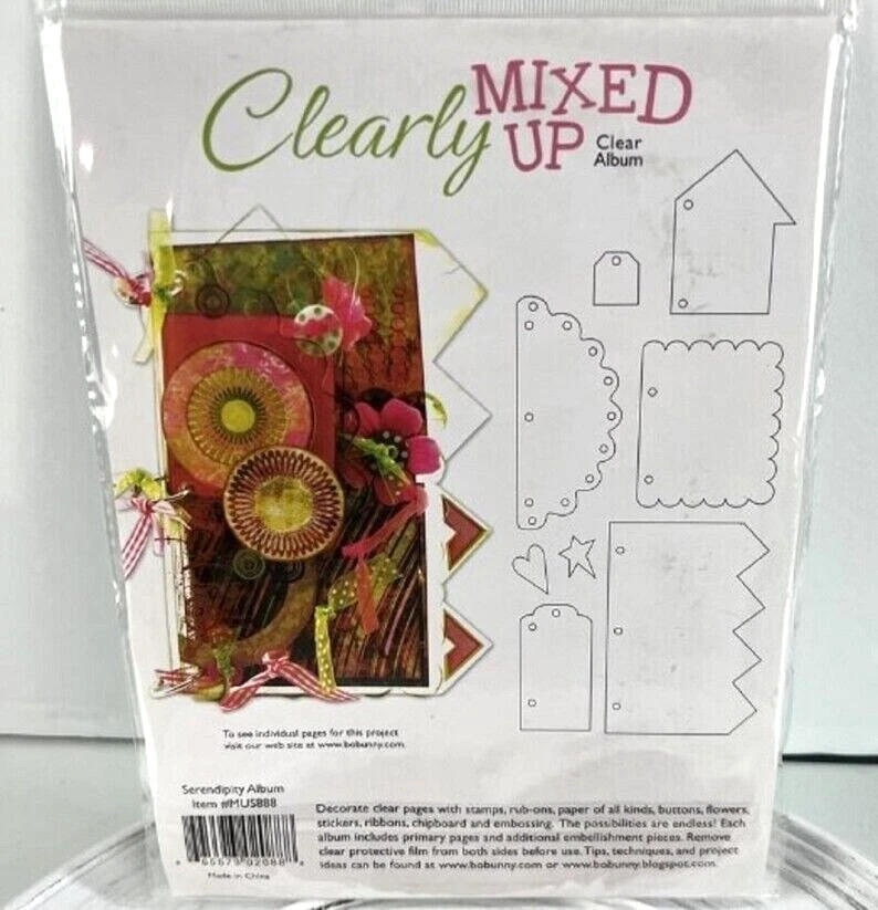 BoBunny Clearly Mixed Up Serendipity Clear Scrapbook Album New - Image 2 of 4